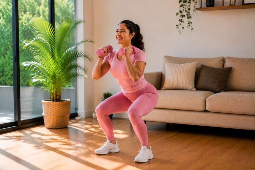 5 minute cardio workout at home for beginners with weights (Full Body Fat Burn)